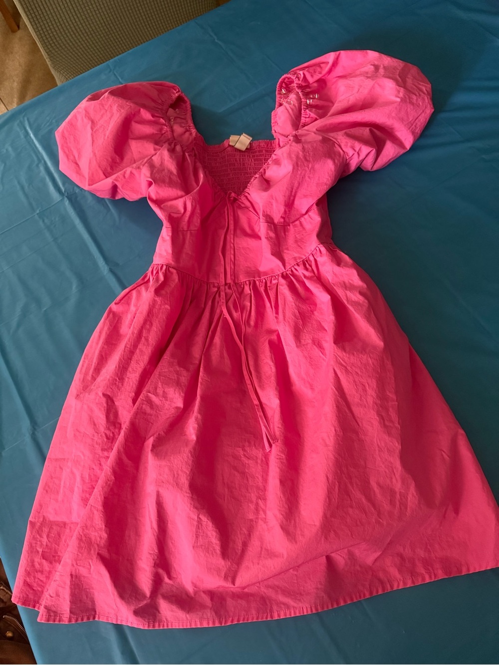 a new day Hot Pink Puff-Sleeve Dress